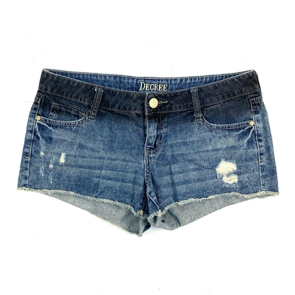Distressed Ombre Jean Cutoff Shorts